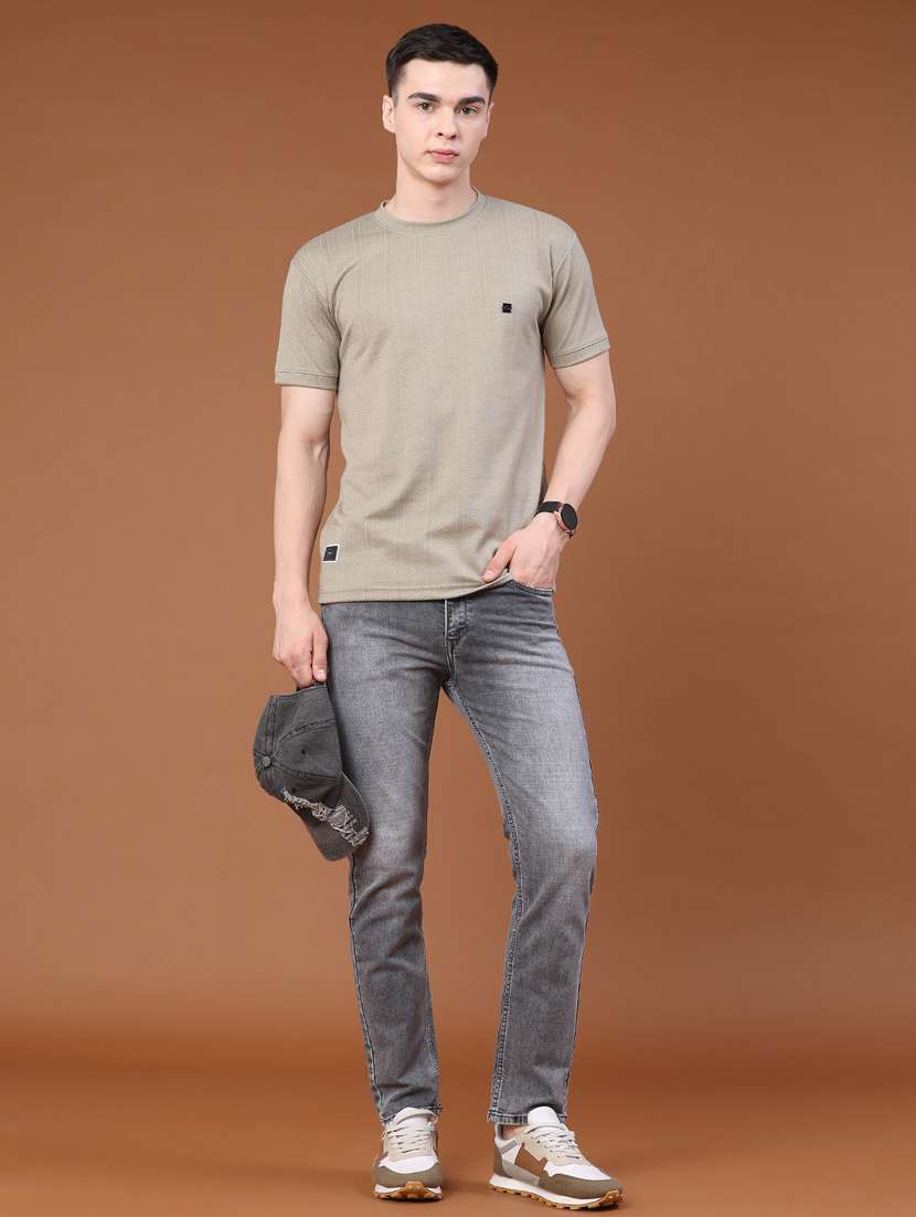 men self design short sleeve slim fit t-shirt - 22371120 -  Standard Image - 5
