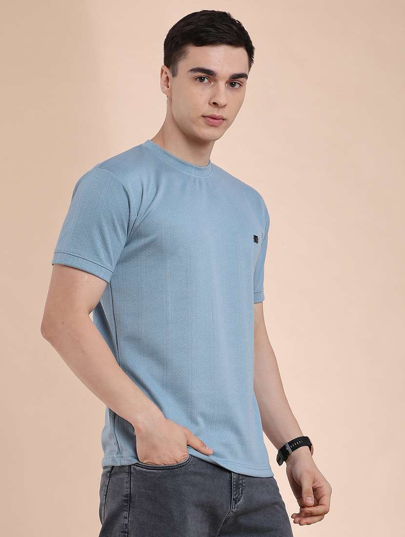 men self design short sleeve slim fit t-shirt - 22371123 -  Standard Image - 3