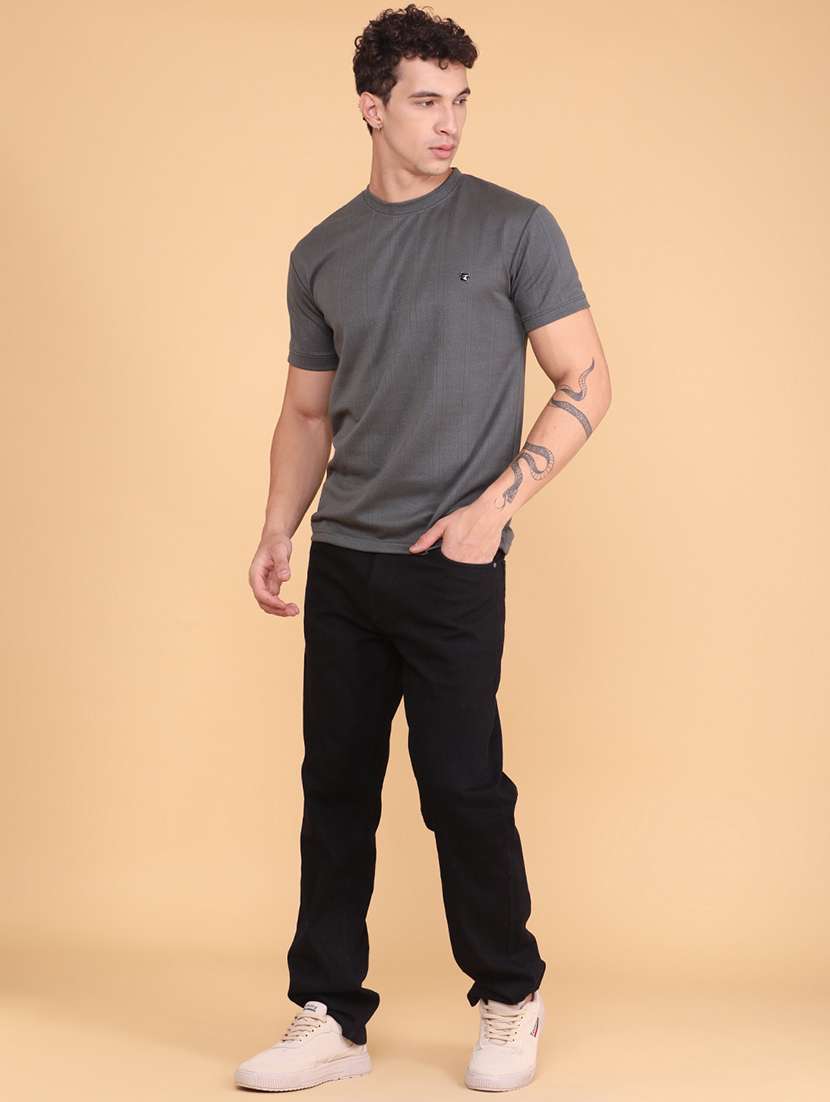 men self design short sleeve slim fit t-shirt - 22371155 -  Standard Image - 5