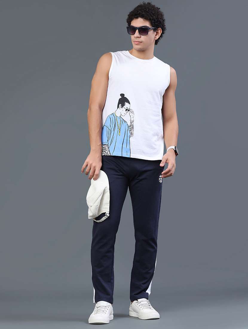 men side taped mid rise slim fit track pant - 22371178 -  Standard Image - 5