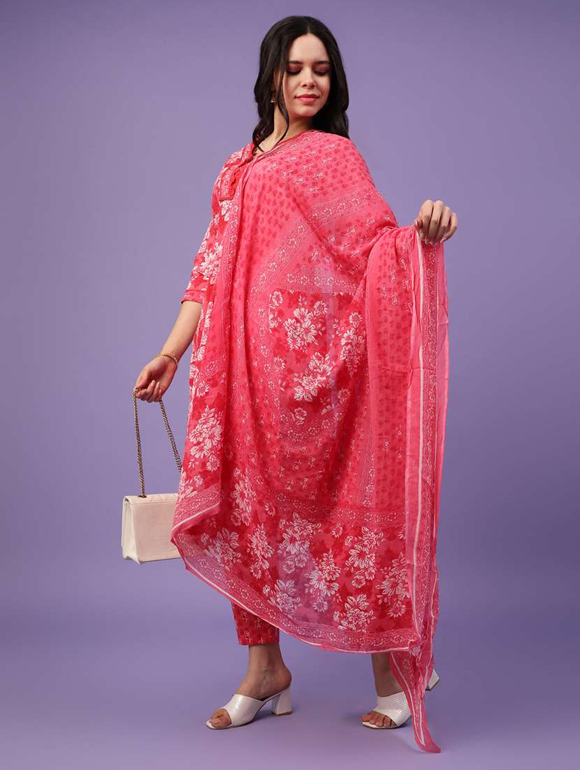 pink cotton kurta pant  set - 22371225 -  Standard Image - 3