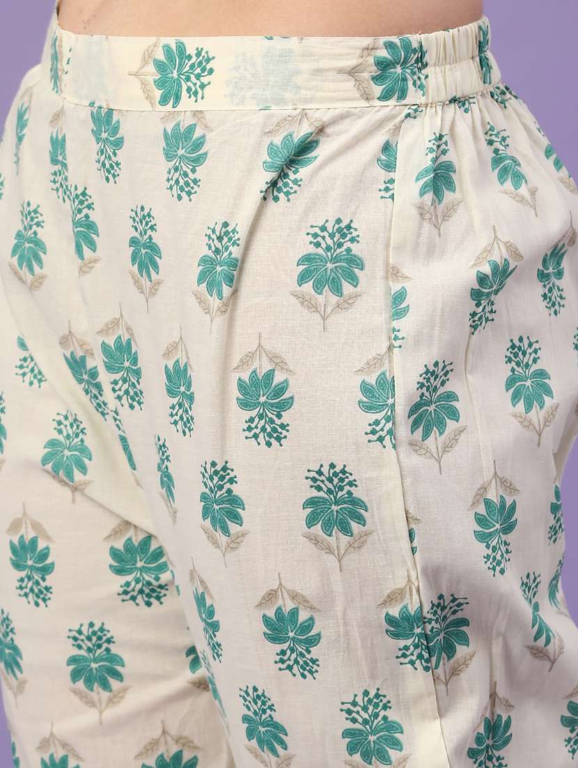 green cotton kurta pant  set - 22371226 -  Standard Image - 5