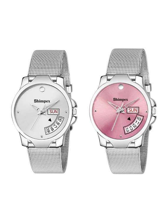 classic edge analog watch set of 2 