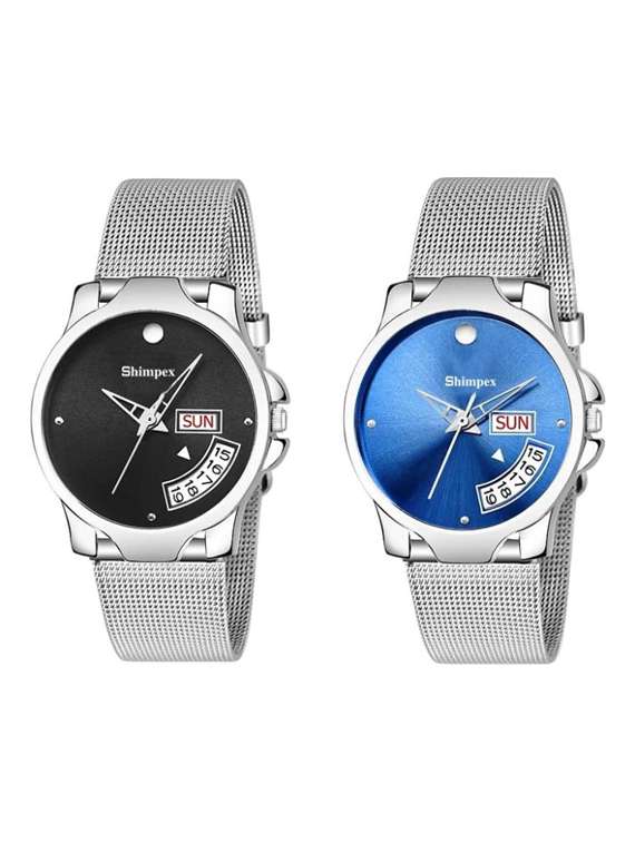 women pack of 2 classic edge analog watch 