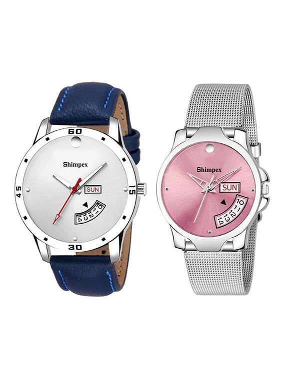 classic edge analog watch for couple