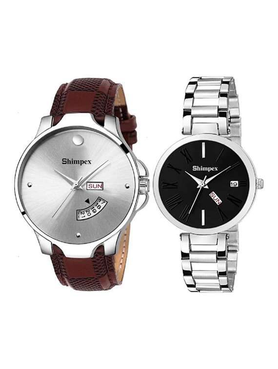 classic edge analog watch for couple
