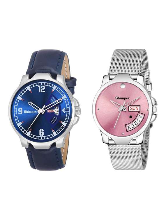 classic edge analog watch for couple
