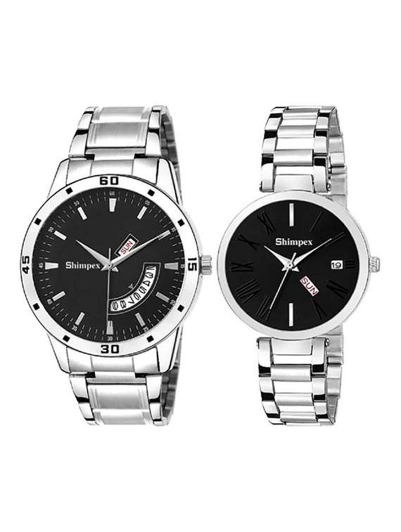 classic edge analog watch for couple