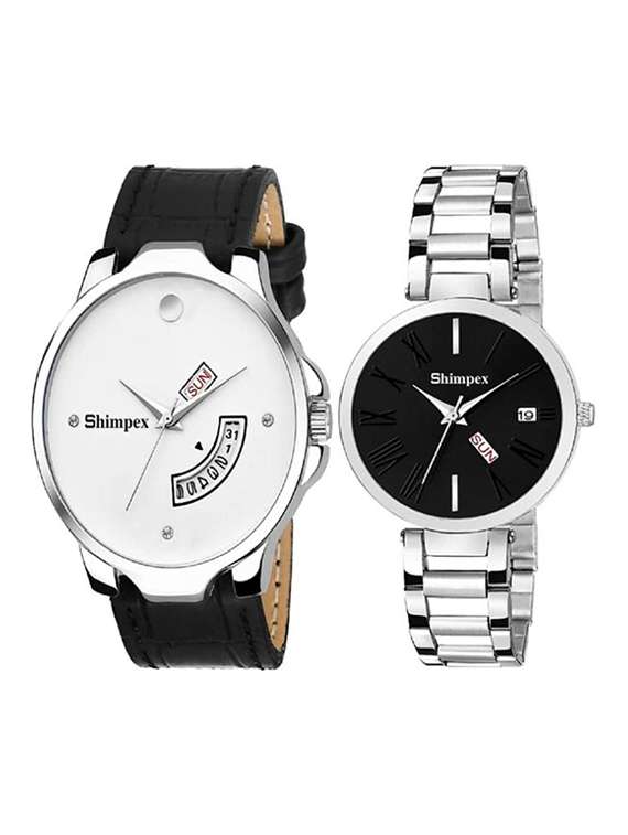 classic edge analog watch for couple