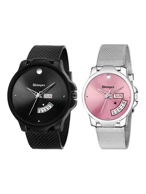 classic edge analog watch for couple
