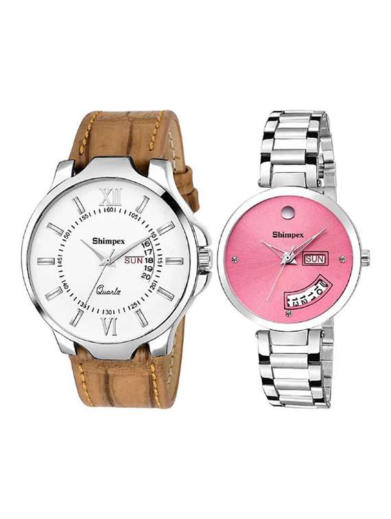 classic edge analog watch set of 2 