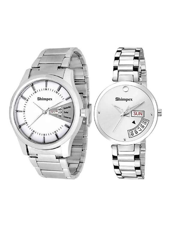 classic edge analog watch set of 2 