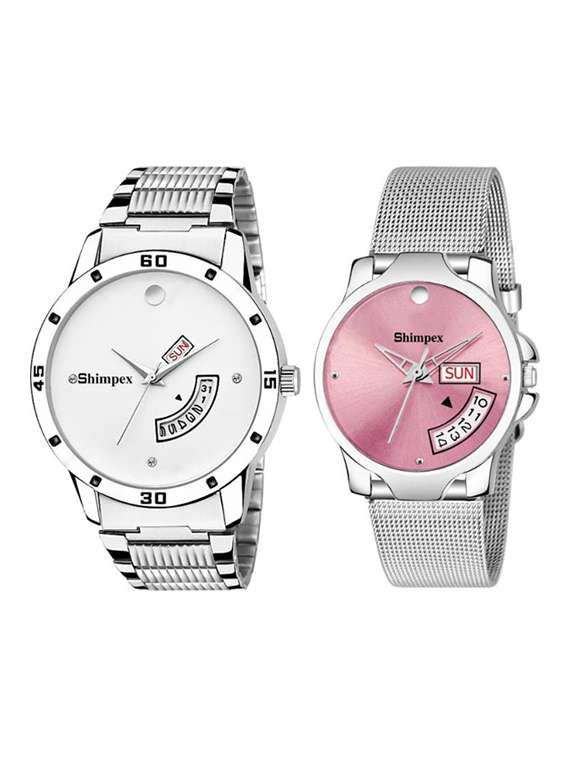 classic edge analog watch set of 2 