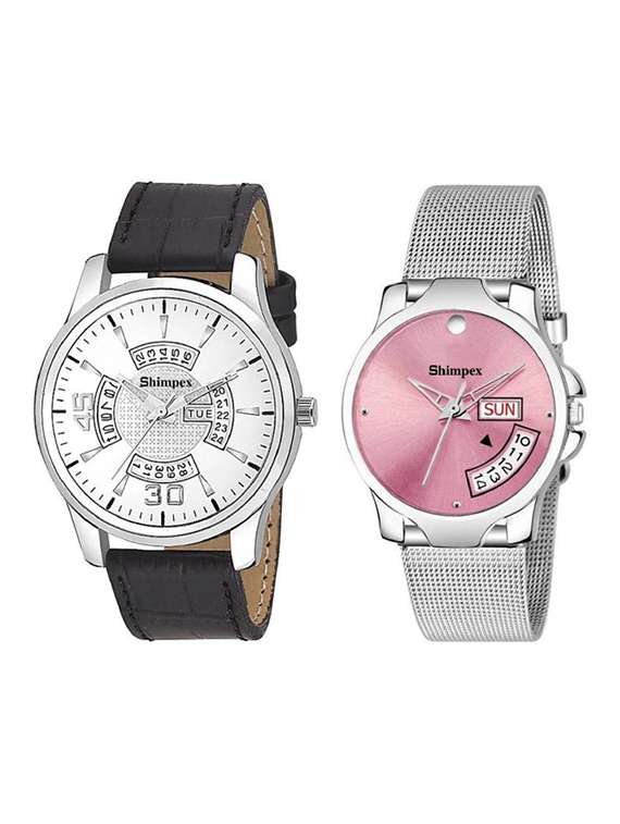 classic edge analog watch set of 2 
