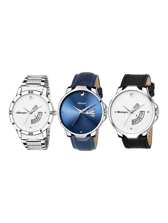 classic edge analog watch set of 3 