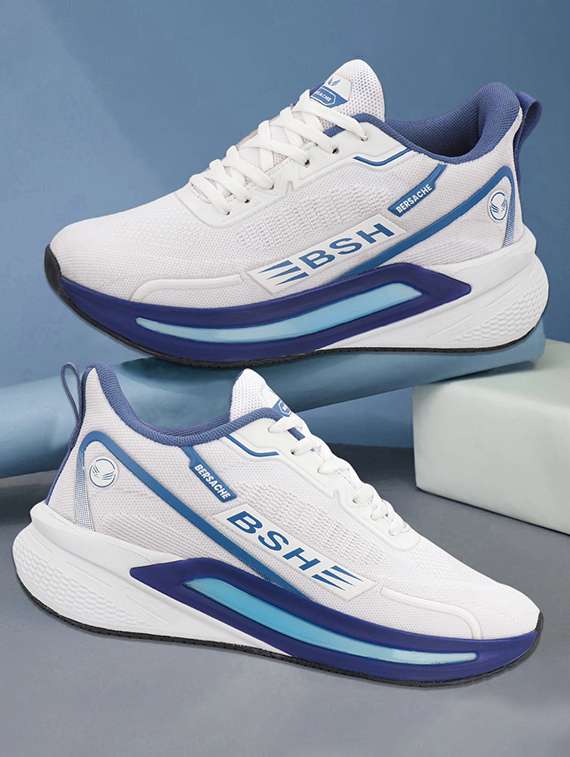 men white solid lace up sport shoe