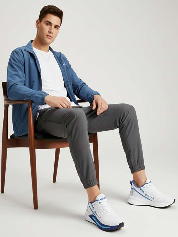 men white solid lace up sport shoe - 22373308 -  Standard Image - 5