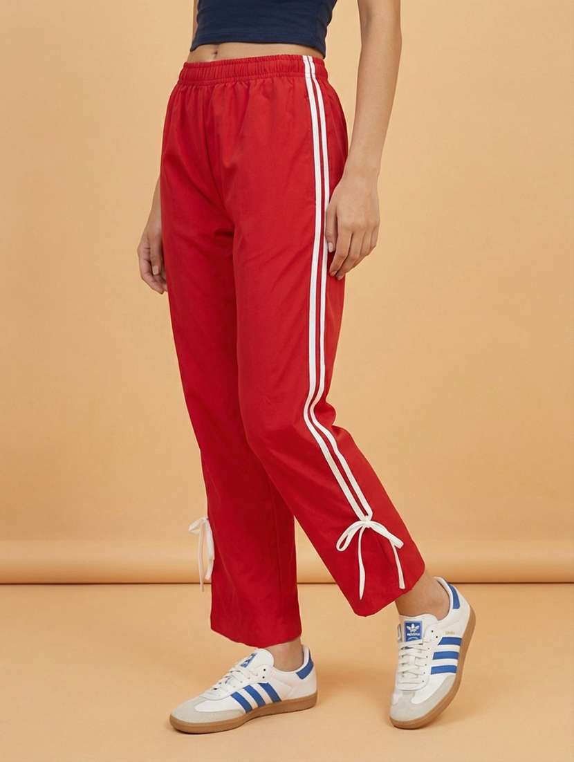 women tapered high rise track pant