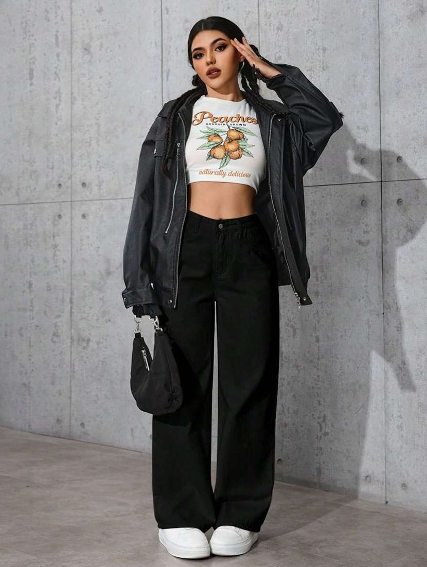 Women Solid High Rise Wide Leg Jeans - 22373337 -  Standard Image - 5