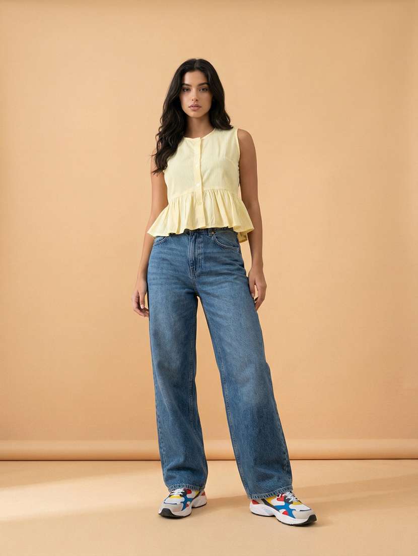 yellow cotton crop top - 22373389 -  Standard Image - 3