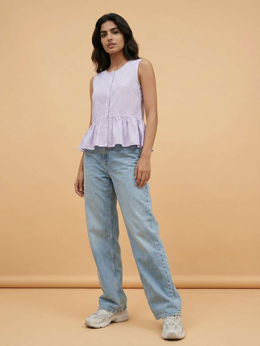 purple cotton crop top - 22373391 -  Standard Image - 3