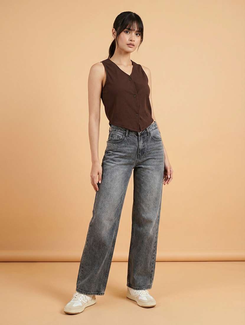 women solid sleeveless vest top - 22373393 -  Standard Image - 3