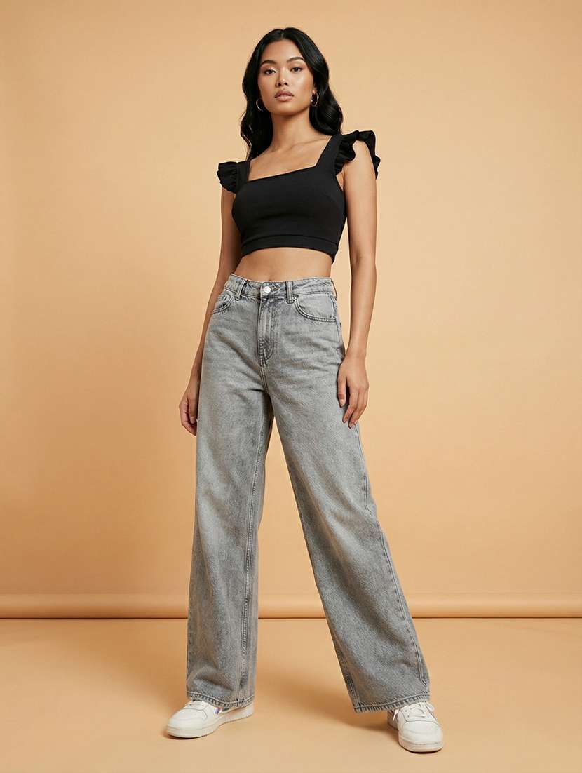 women solid sleeveless back tie crop top - 22373394 -  Standard Image - 3