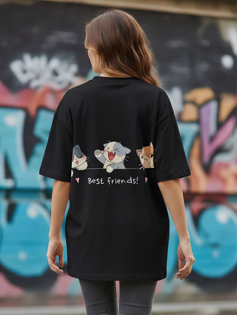 women printed short sleeve oversized t-shirt