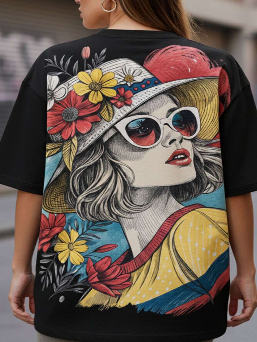 women printed short sleeve oversized t-shirt - 22373462 -  Standard Image - 3