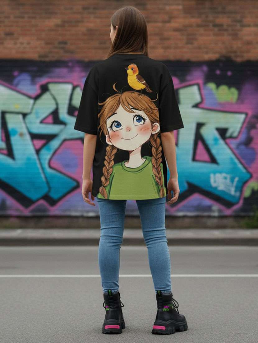women printed short sleeve oversized t-shirt - 22373464 -  Standard Image - 3