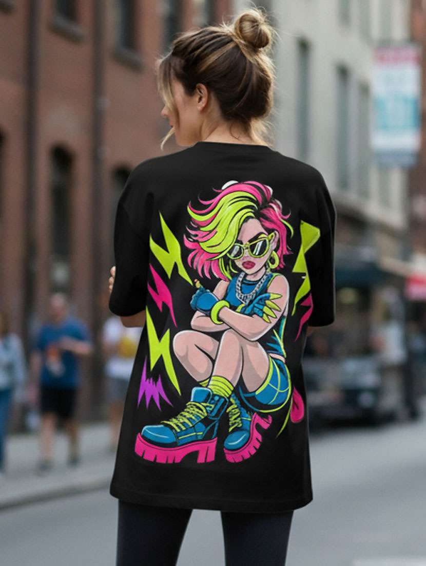 women printed short sleeve oversized t-shirt