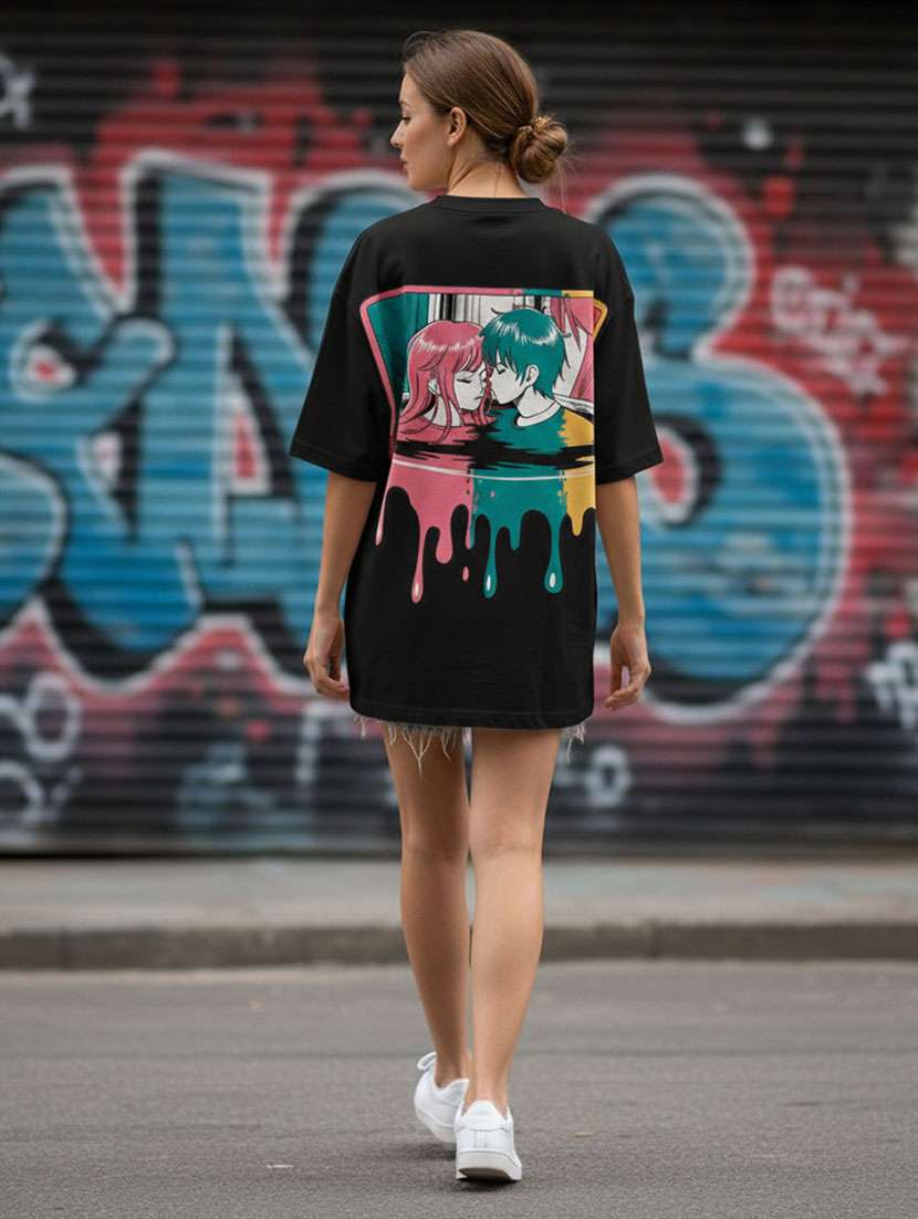 women printed short sleeve oversized t-shirt - 22373470 -  Standard Image - 3