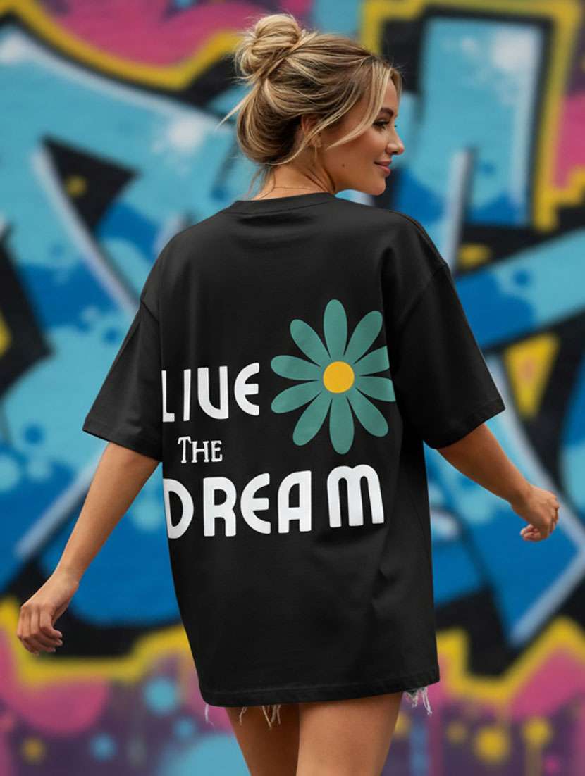 women printed short sleeve oversized t-shirt