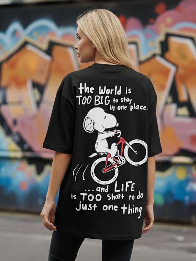 women printed short sleeve oversized t-shirt