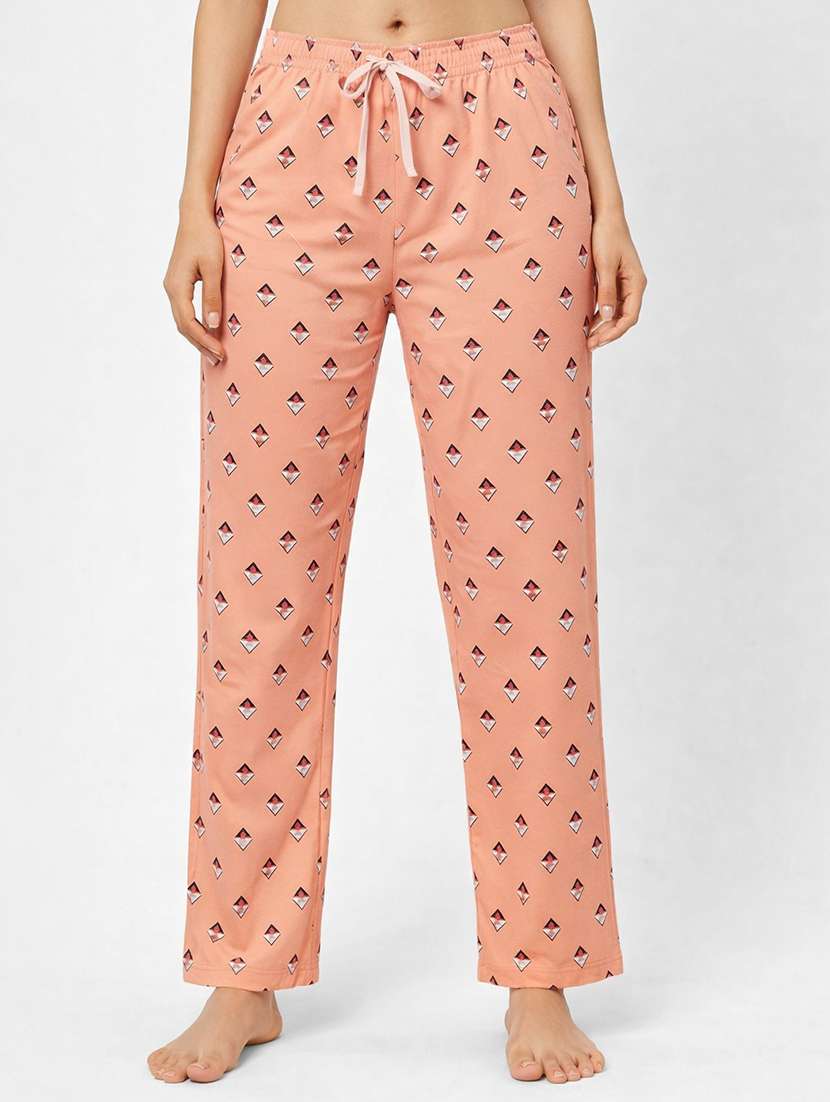 women printed mid rise lounge wear pajama