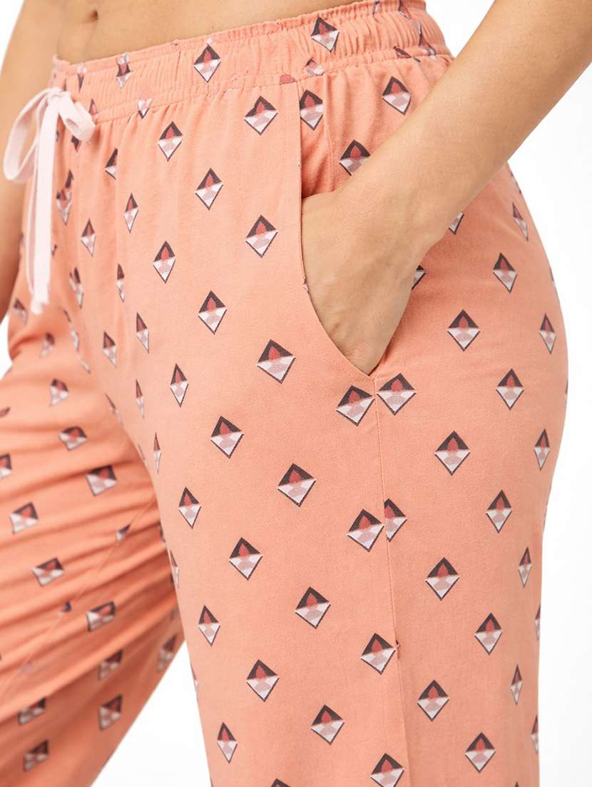 women printed mid rise lounge wear pajama - 22373490 -  Standard Image - 5