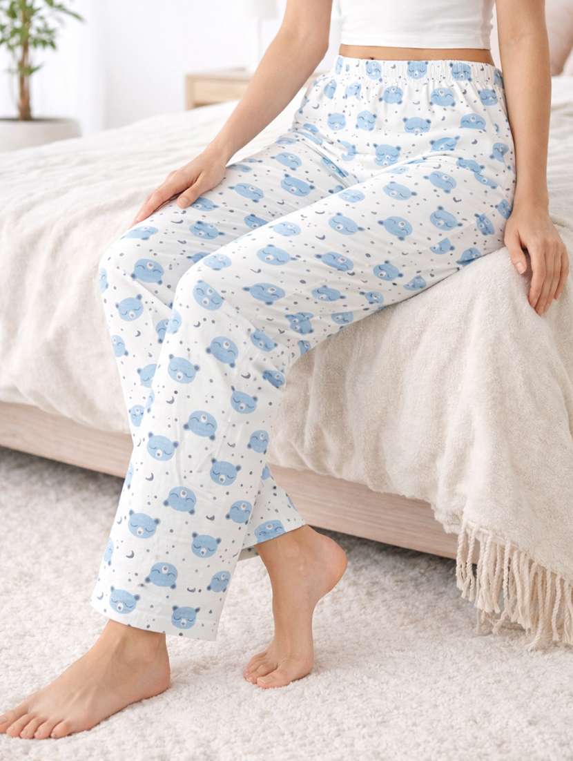 women printed mid rise lounge wear pajama