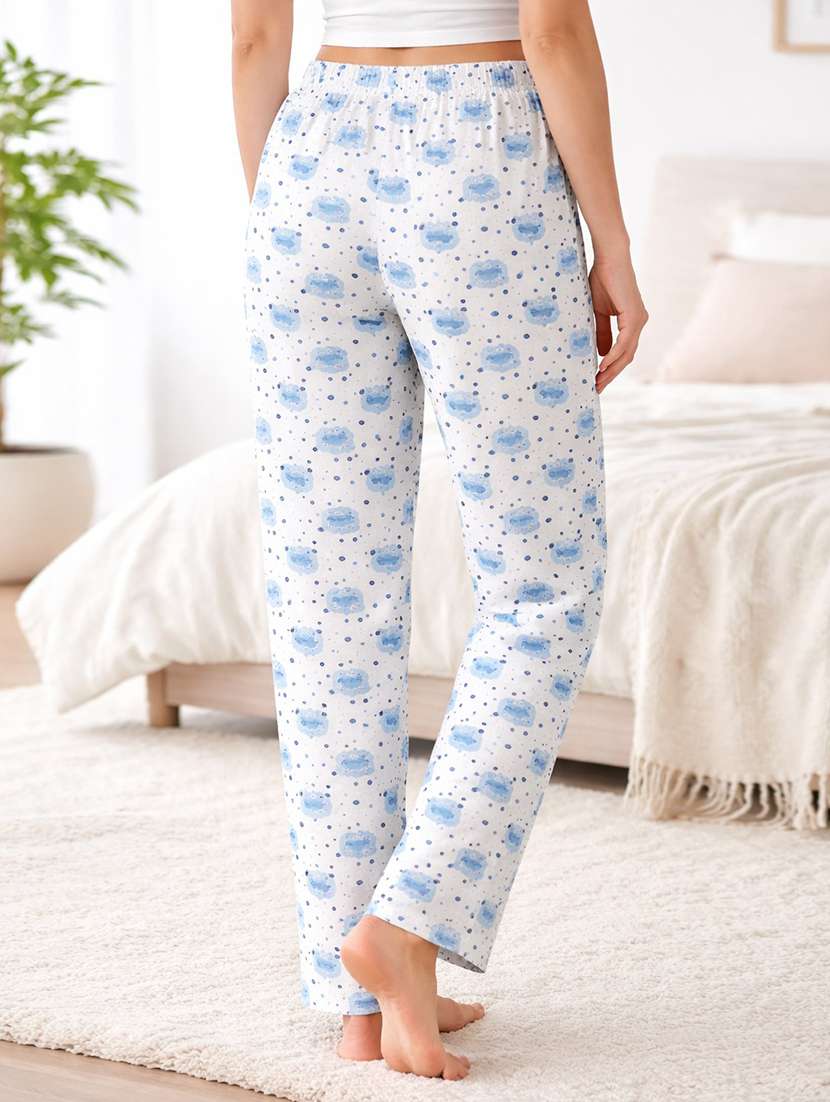 women printed mid rise lounge wear pajama - 22373500 -  Standard Image - 3