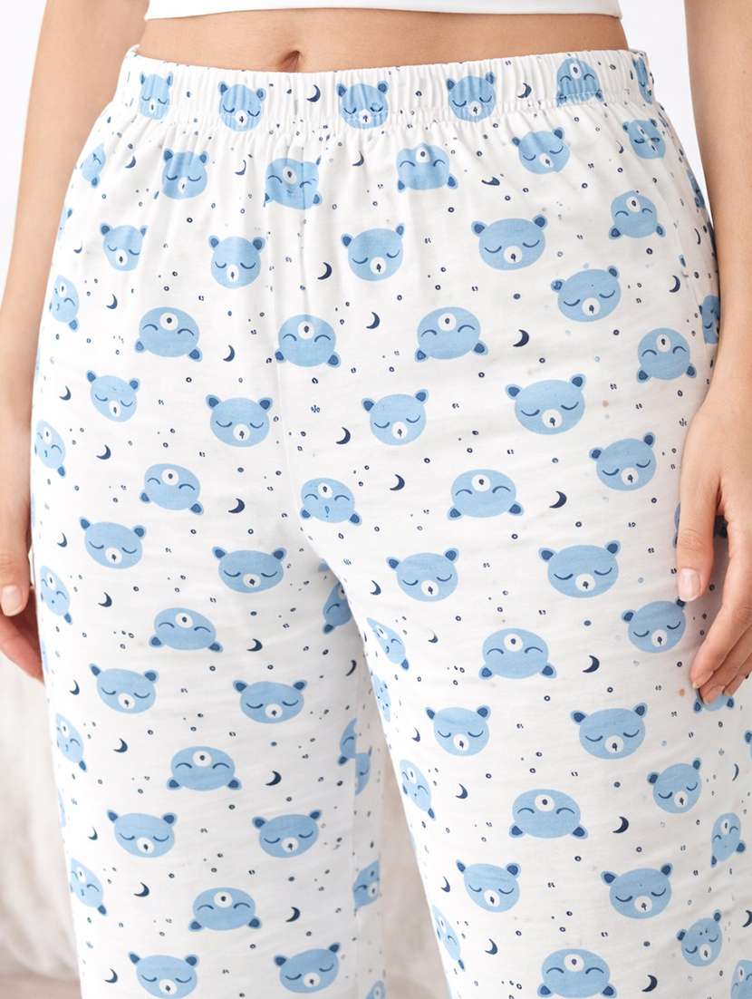 women printed mid rise lounge wear pajama - 22373500 -  Standard Image - 5