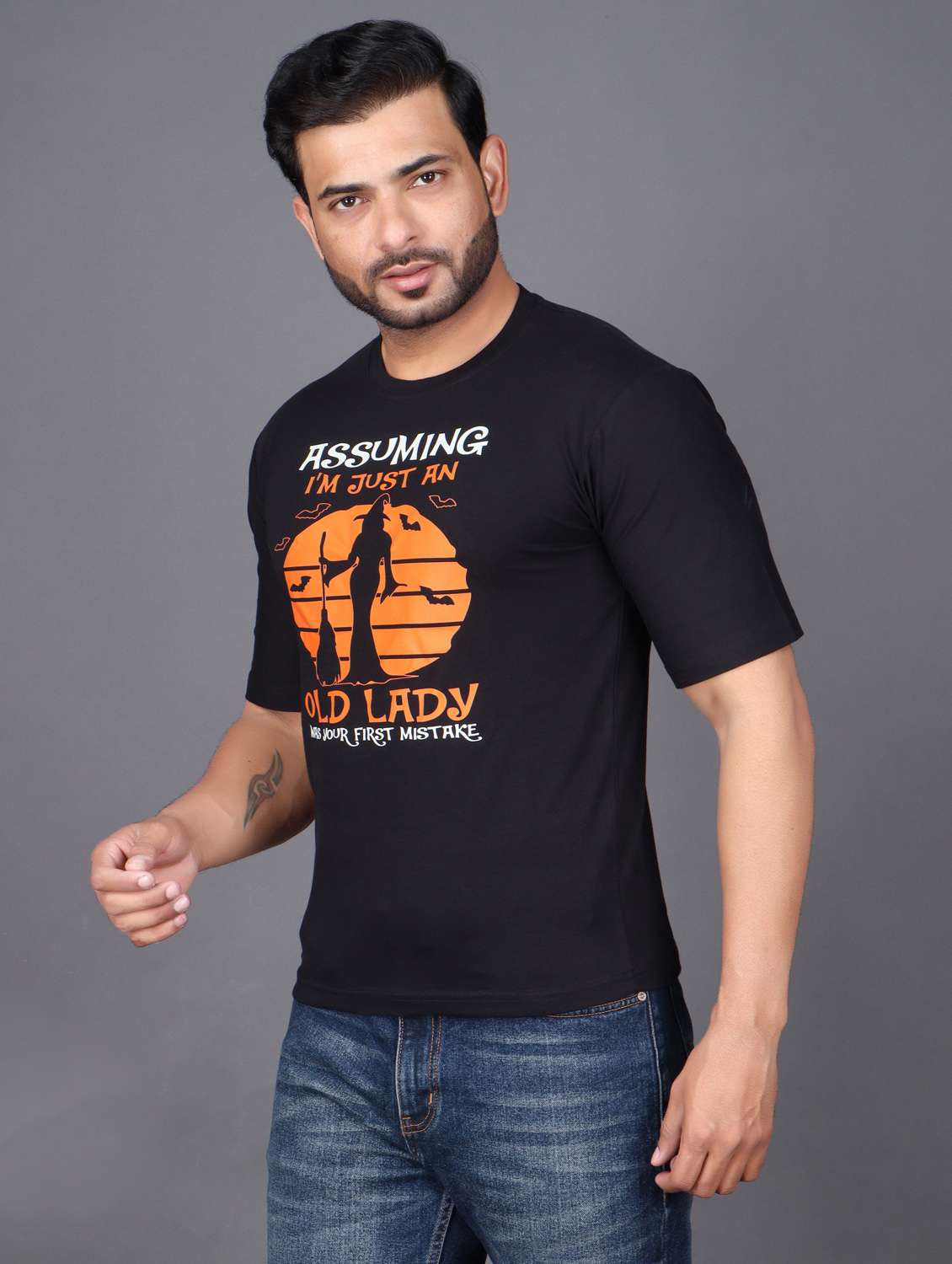 men printed short sleeve regular fit t-shirt