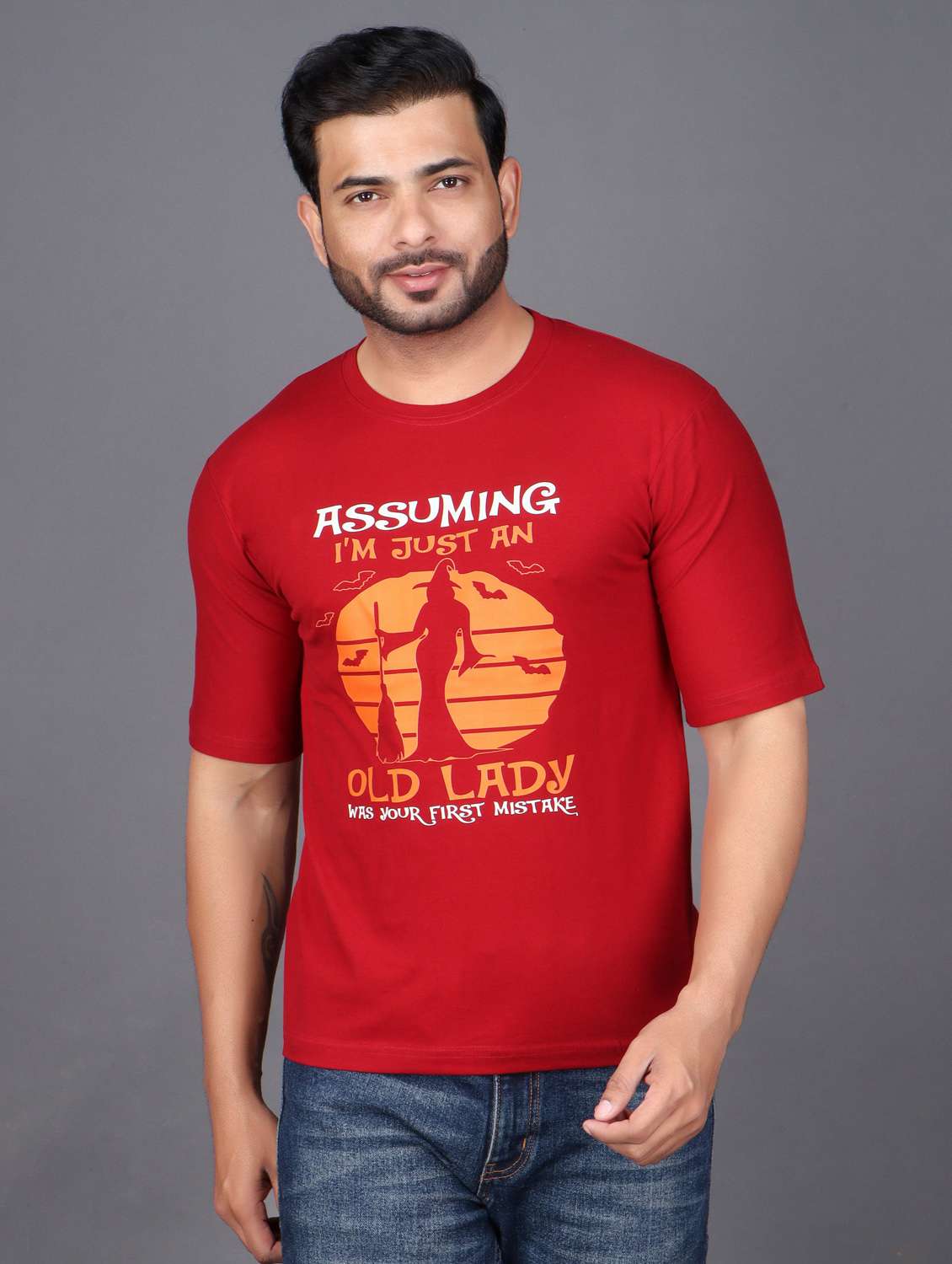 men printed short sleeve regular fit t-shirt