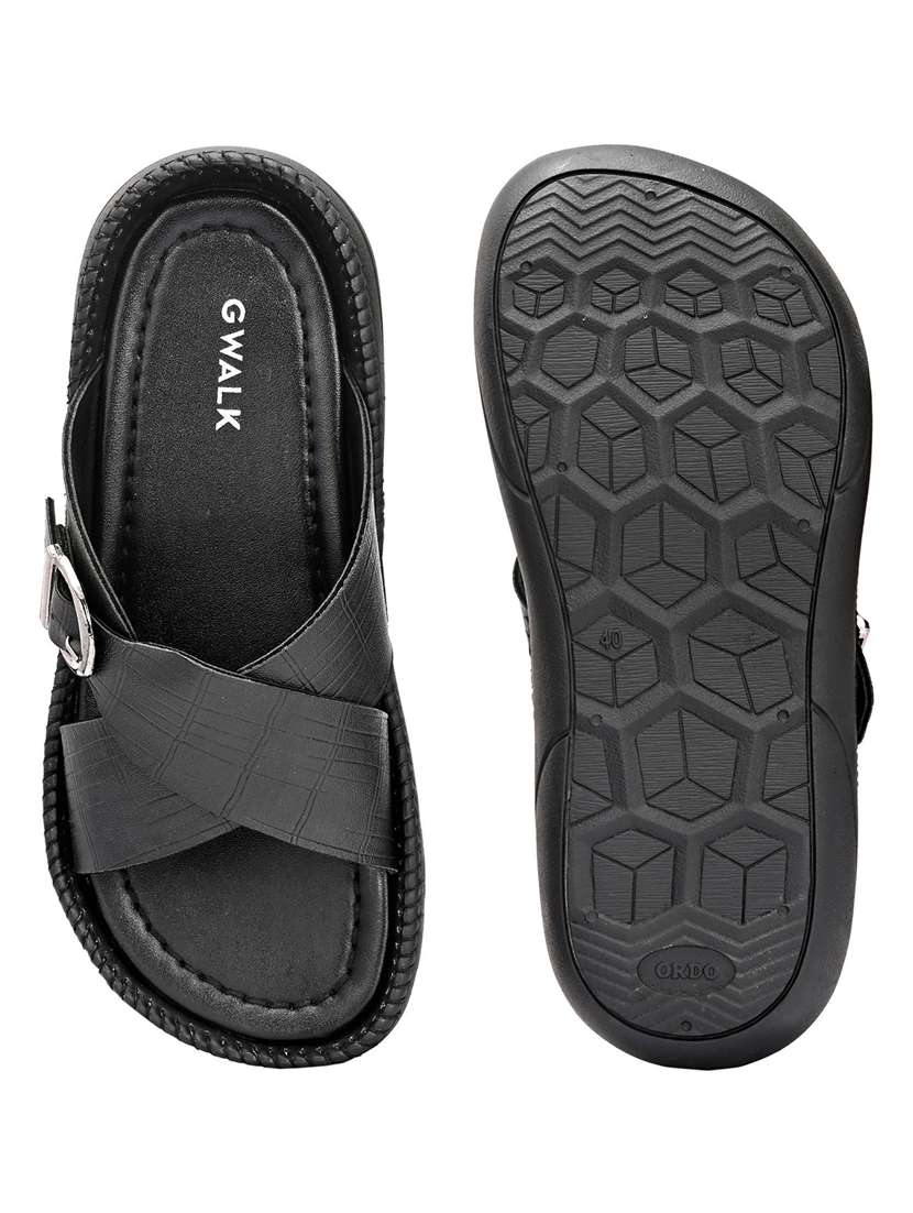 men textured slip on sandal - 22373517 -  Standard Image - 5