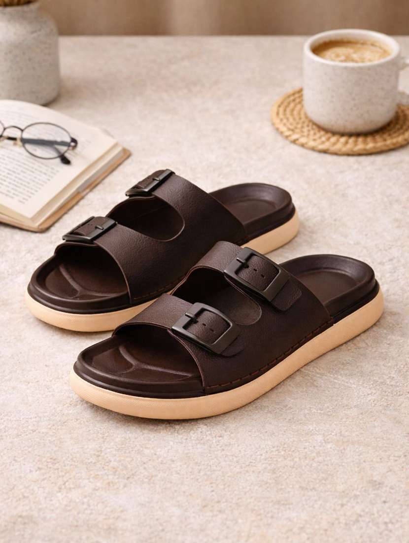 men solid slip on sandal