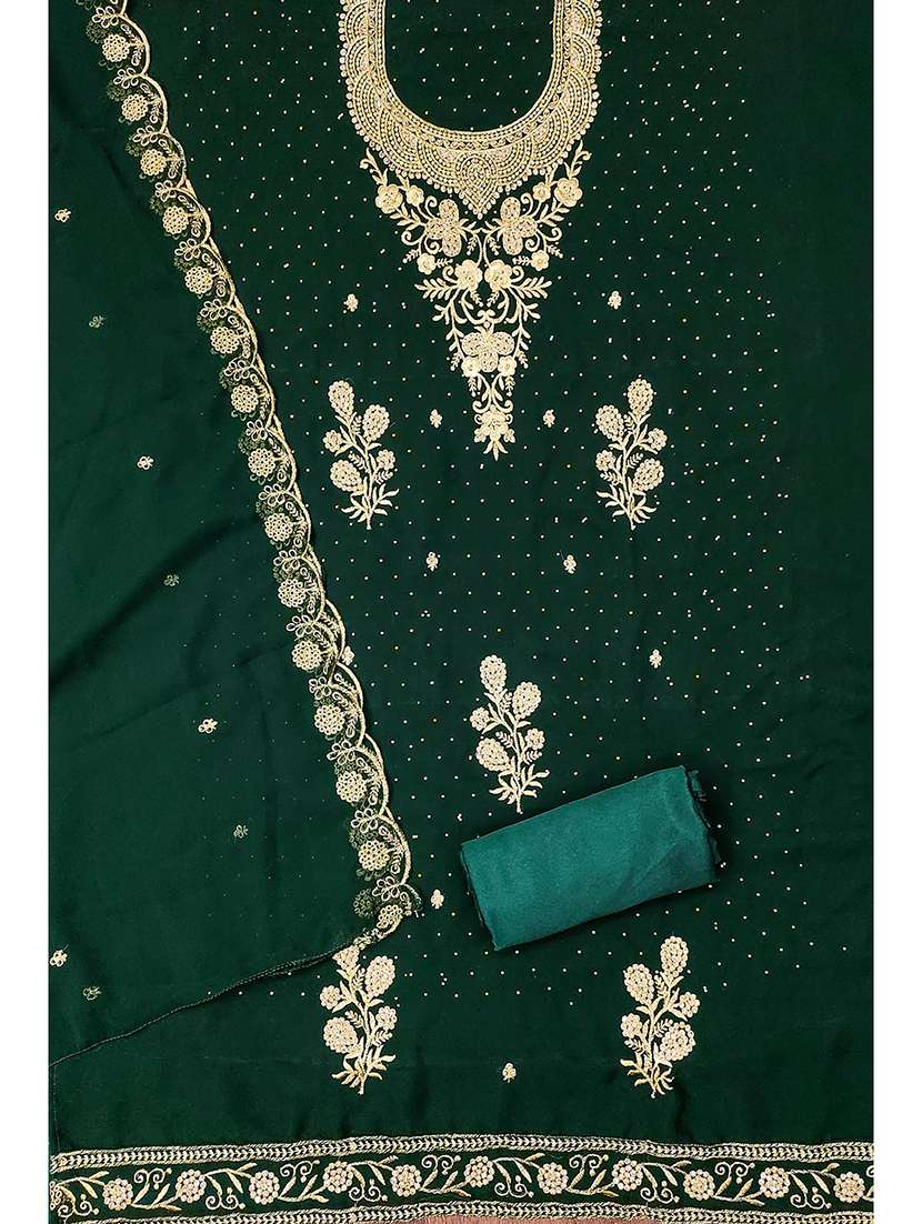 women solid with work unstitched suit set - 22373568 -  Standard Image - 3