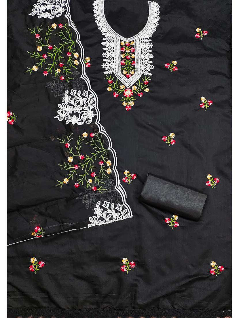 women solid with work unstitched suit set - 22373573 -  Standard Image - 3