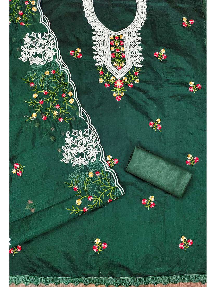 women solid with work unstitched suit set - 22373576 -  Standard Image - 3