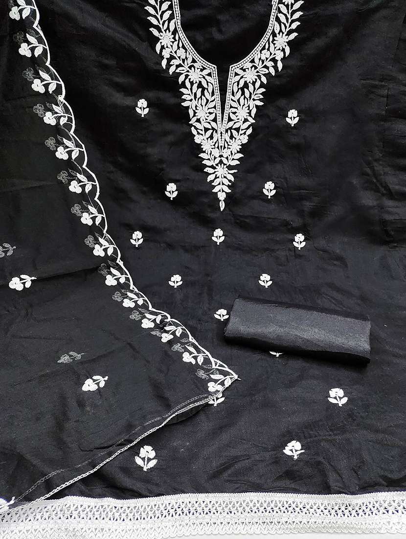 women solid with work unstitched suit set - 22373595 -  Standard Image - 3