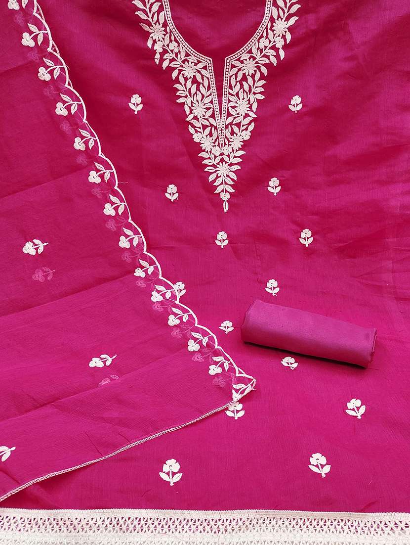 women solid with work unstitched suit set - 22373600 -  Standard Image - 3