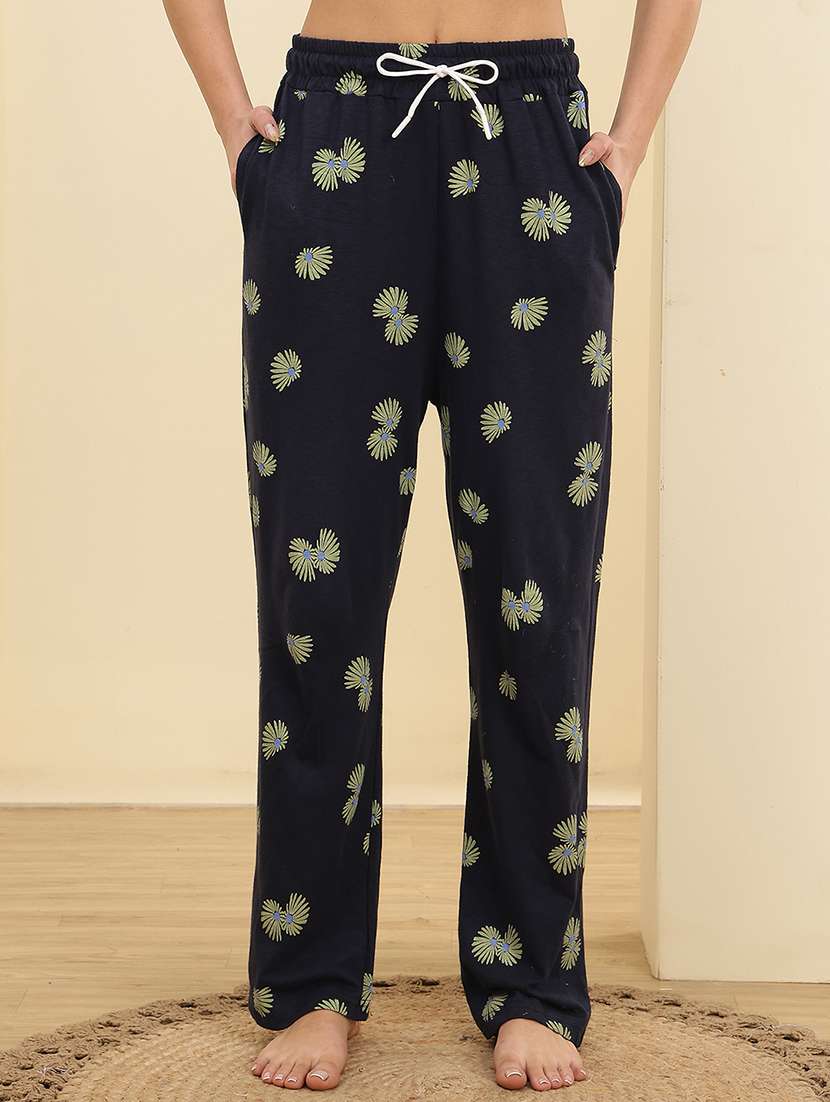 women printed mid rise lounge wear pajama