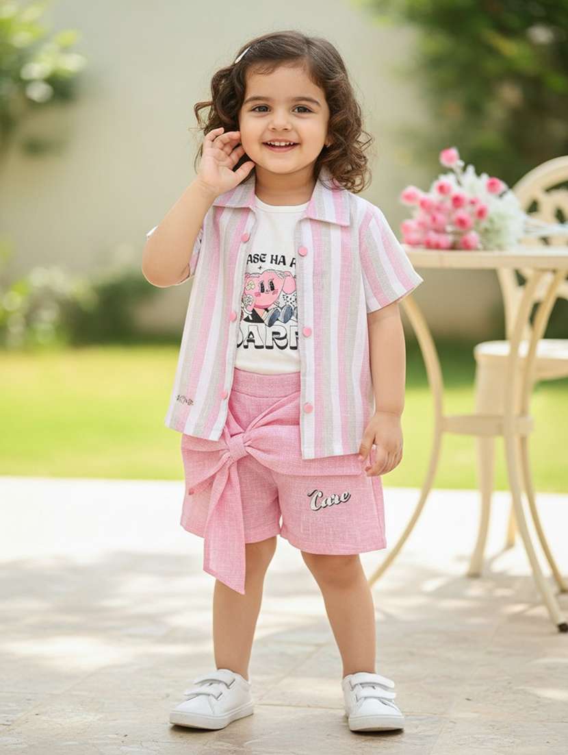 pink cotton twin sets & jump suit